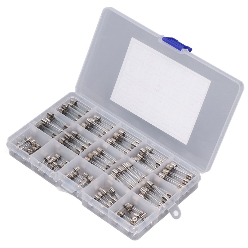 150Pcs Glass Fuses Alloy Tube Fuse Assorted Kit for Household