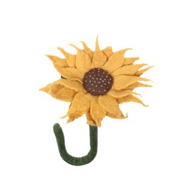 Pachamama Hand Felted Flower Decoration - Sunflower Design 1 Stem Handmade Wool Felt Fair Trade (Gold)