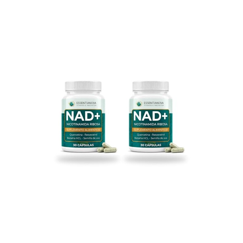 NAD+ Resveratrol Nicotinamida Ribosa 300mg Kit 2 Frascos
