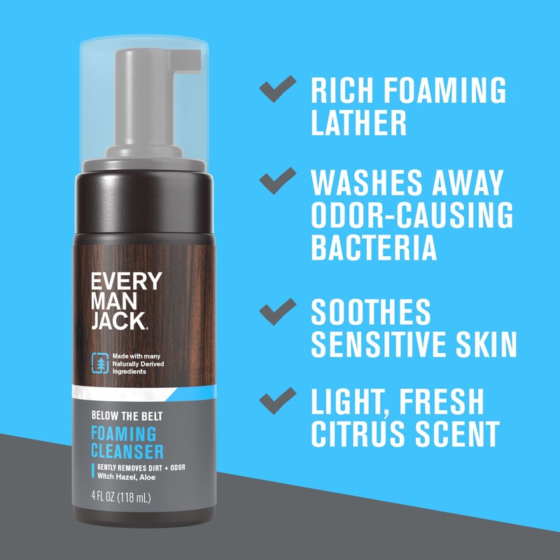 Every Man Jack Mens Foaming Groin Wash - Gentle Cleanser