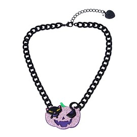 Betsey Johnson Pumpkin Cat Pendant Necklace