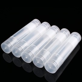 100pcs Transparente Bálsamo Labial Botella, 5ml Portátil Plástico Vacío Brillo de Labios Bálsamo Tubos con Varita, Reutilizables DIY Lipstick Botella Contenedor Viales para el Hogar Oficina Viajes