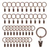 M METERXITY 40-Pack Red Bronze Curtain Rings with Clips, Rustproof