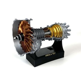 NIKOLATOY TR900 Turbofan Jet Engine Model-3D Printer Aircraft Engine Kit-1:20 Turbojet Engine Model-Mechanical Science Education Toy-Aviation Enthusiast Gift-Standard Version