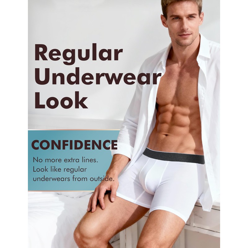 AIRCUTE Washable Absorbency Urinary Incontinence Underwear for Men Boxer Briefs