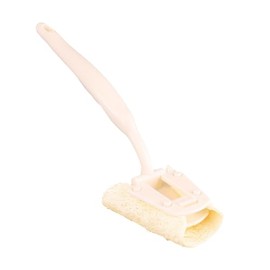 Natural Loofah Dish Sponge with Ergonomic Handle - Includes 1 Attached Loofah Scrubber + 4 Replaceable Pads - Eco-Friendly Kitchen Cleaning Tool for Dishwashing, Non-Scratch Cookware Cleaner