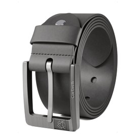 Cartvelli M24g-110 Men's Premium Leather Belt Grey 110 cm Made in Germany with Gift Box Genuine Leather Men's Belt Brown Full Leather Denim Belt Leather Belt 40 mm Suit Jeans Chino Pants, gray