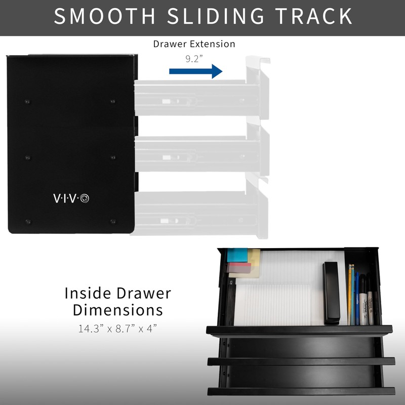 VIVO 16 in Slide Out Dual Tier Storage Drawer, Under