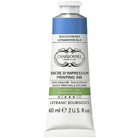 Lefranc Bourgeois Charbonnel Professional Printing Waterwashable Ink, 60ml (2-oz) Ultramarine Blue