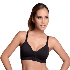 ANNETTE Women's Post-Surgical Softcup Wireless Shapewear Bra, Black, 36DD
