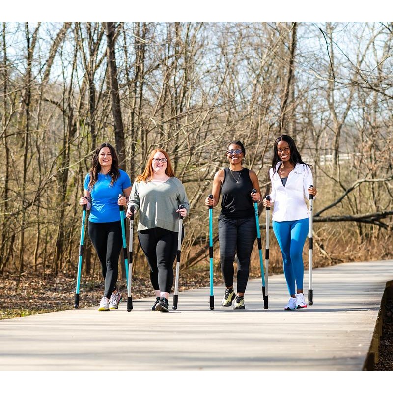 QVC Jetti Weighted Walking Poles w Bag and 2 Light