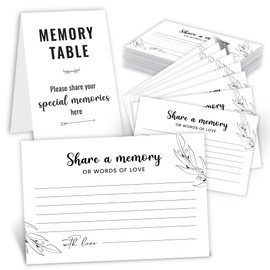 WOODAMORE Share A Memory Card For Celebration Of Life Ideas - 50 Pcs Funeral Memorial Cards, Favorite Memory Note Cards For Graduation Wedding, Funeral Keepsake For Celebration Of Life Decorations