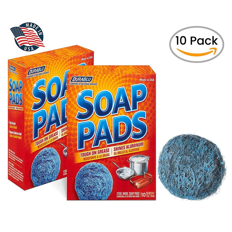 SCRUBIT 20 Pack Steel Wool Soap Pads - Metal Scouring