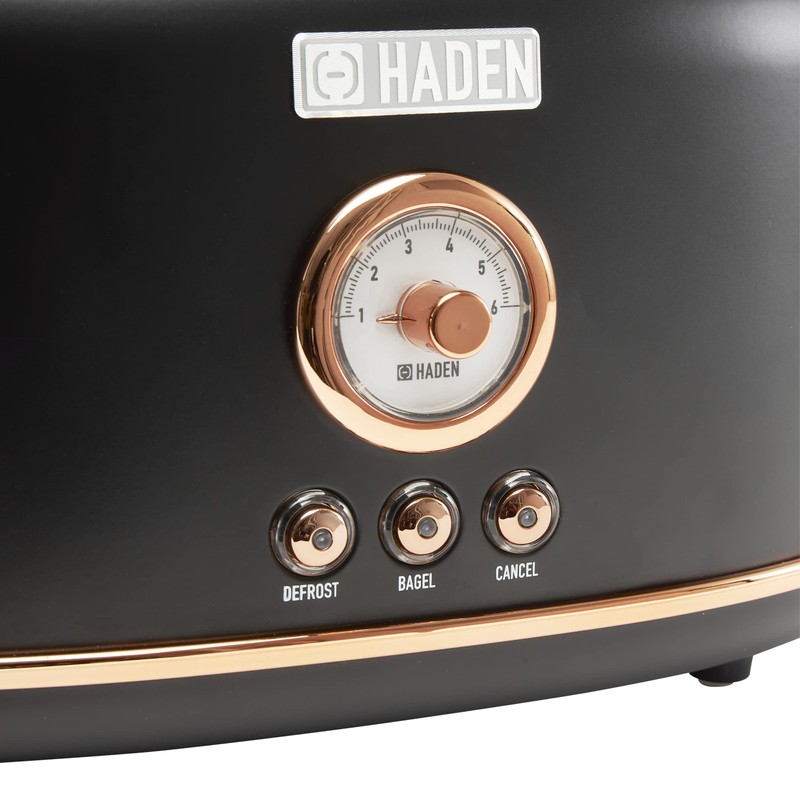 Haden DORSET, Stainless Steel Retro Toaster with Adjustable Browning Control