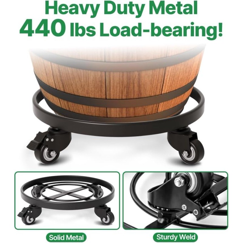 AMAGABELI GARDEN & HOME 12" Metal Plant Caddy Heavy Duty