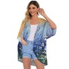 Womens Casual Tops Bathing Suit Cover Up Summer Kimono Cardigan