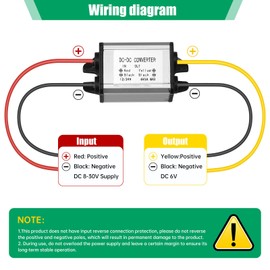 Xdingjiala DC 12V/24V to 6V 3A Voltage Converter IP67 Waterproof DC 8-30V to 6V 3A 18W MAX Step-Down Converter Buck - Converter for Robotics, Engine, Automotive, LED Applications etc