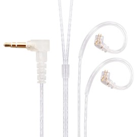 KBEAR 2Pin IEM Cable, Earphone Replacement Cable Silver Plated Detachable Cable for KZ ZSN PRO X/ZS10 PRO/ZSN PRO/ZS10 PRO X/DQS/EDX PRO/ZAX/ZAS/ZAR/AS24/CCA CRA/C12/C10 Headphones (No Mic, C Pin)