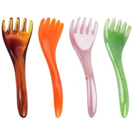 FOMIYES Relaxing Head Massage Comb Set - 4 Piece Resin Gua Sha Scraper Tool for Facial and Scalp Care - Handheld Relaxation Massager Color Varies