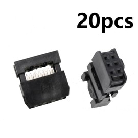 PDETVEO 20PCS FC-6P 2.54mm IDC Cable Female Connector, Dual Rows IDC Sockets for Flat Ribbon Cable