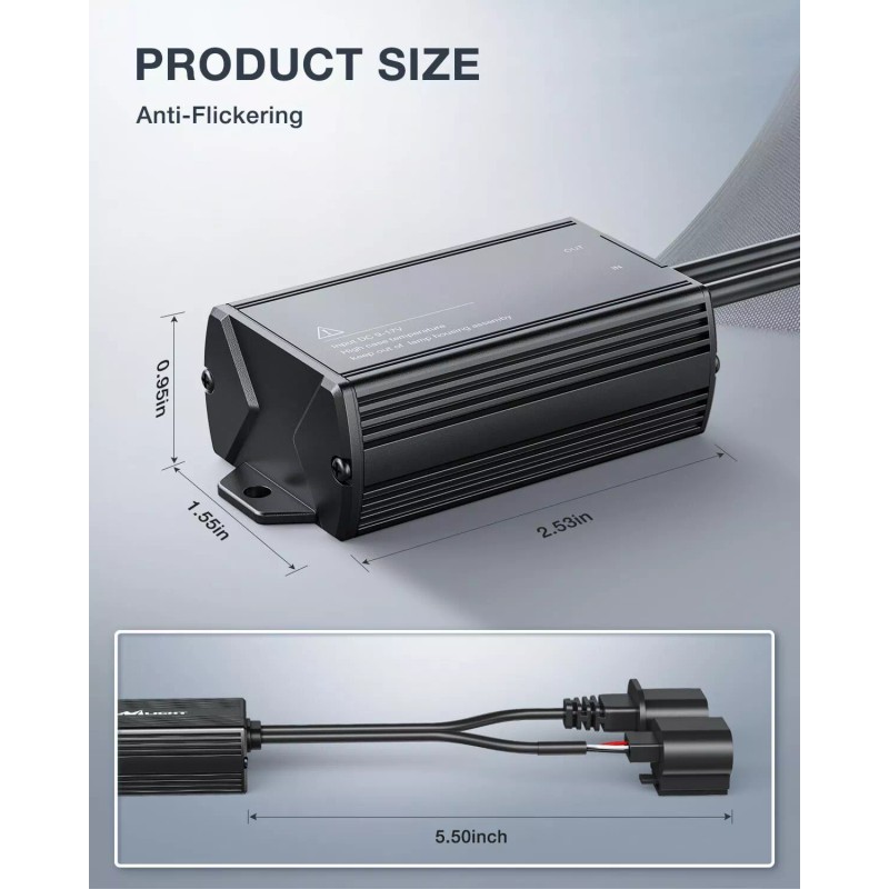 Nilight LED CANbus Decoder Anti-Flickerin - H13/9008