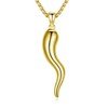 Gold Italian Horn Cornicello Necklace for Men Women with 22"+2"