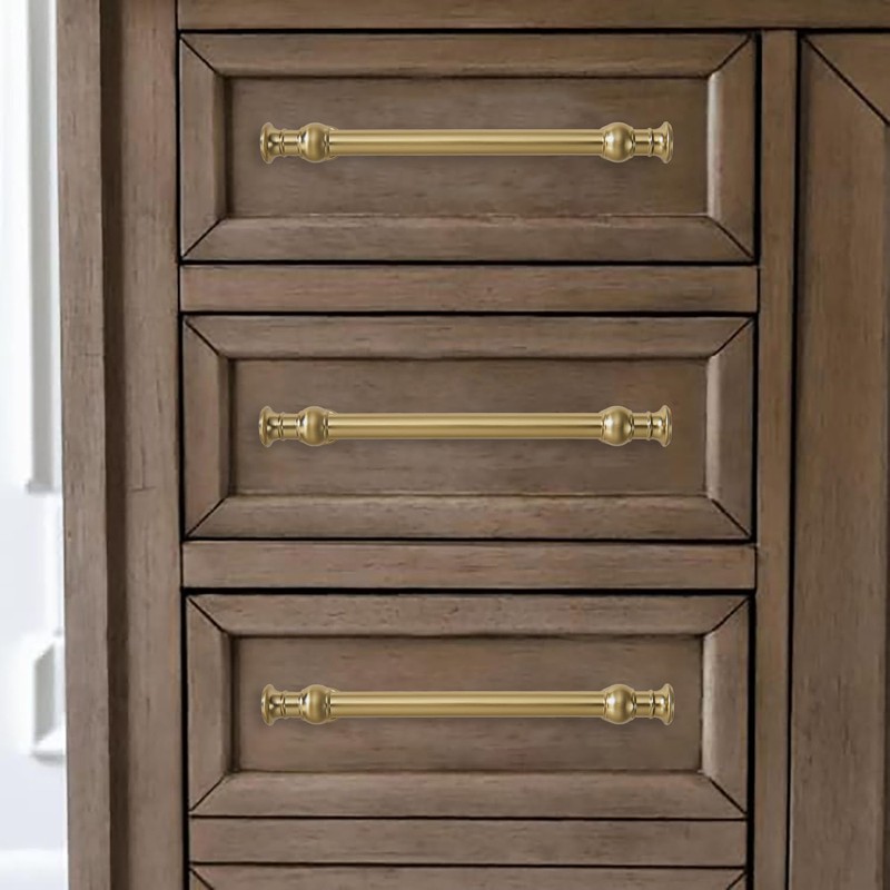 CABDM 2 Pack 5 Inch Hole Center Brushed Brass Cabinet