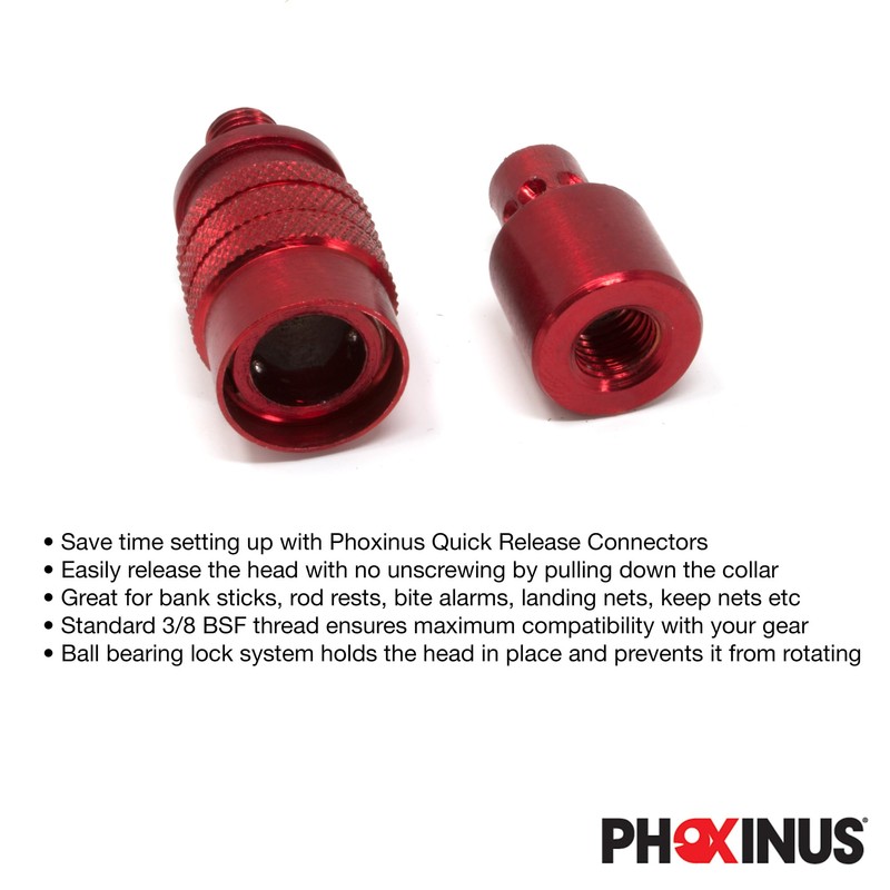 Phoxinus Quick Release Connectors for fishing bank sticks, buzz bars,