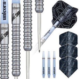 Unicorn Steel Tip Darts Set | Callan 'The Riot' Rydz Contender | 90% Natural Tungsten Barrels | Gripper 3 Shafts | 22 g