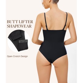 Gotoly Square Neck Bodysuits for Women Shapewear - Sleeveless Body Suits Women Double Lined Backless Tank Tops Going Out Top