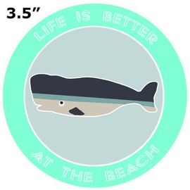 Athena Brands Whale Life is Better at the Beach Car Truck Window Bumper Graphic Sticker Decal - Sea Grass Green