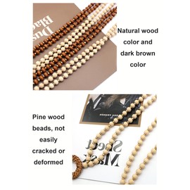 Fving Lanyards for Id Badges and Keys,Specialist ID Vertical Top Load Card Badge Holder,Wood Beaded Teacher Lanyard for ID Holder with Quick Release Key Ring,Cute Keychain Lanyard Women (Brown)