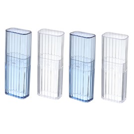 VICASKY 4pcs Transparent Cotton Swabs Holder Desktop Storage Box for Makeup Pads Elegant Organizing for Vanity Bathroom Dresser and Small Accessories