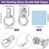 Beebeecraft 1 Box 2Pcs Double Bail Clasps 925 Sterling Silver