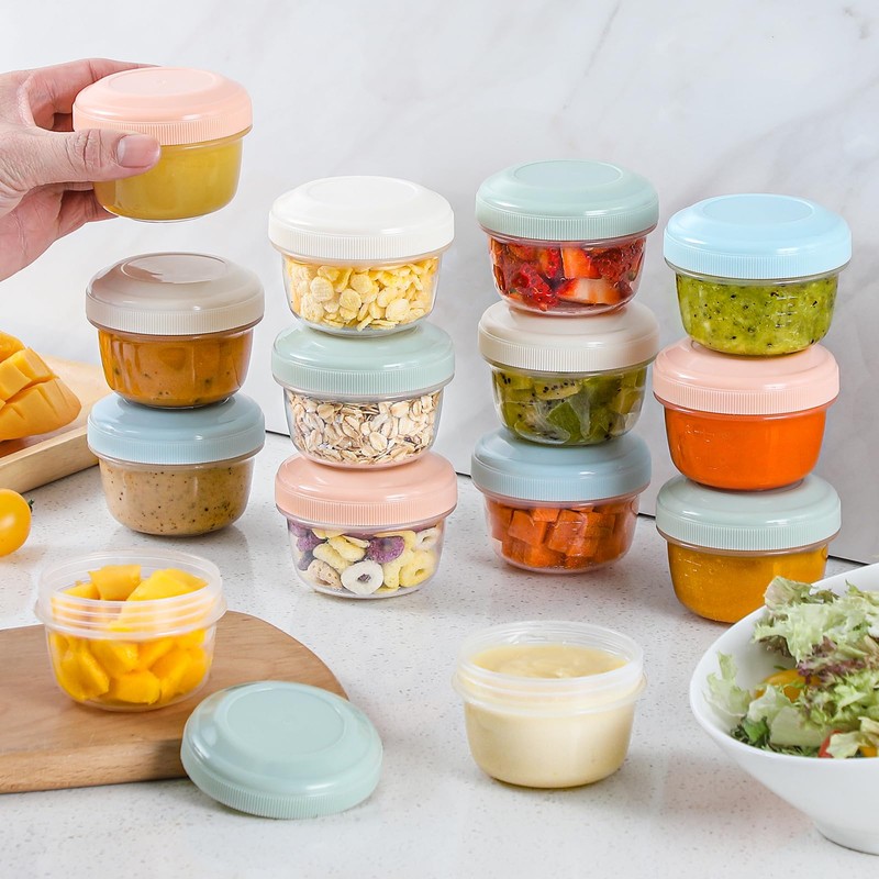VITEVER [16 Pack] 4 oz Small Containers with Lids, Freezer