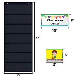 Classroom Management Pocket Chart Teacher's Helper,Classroom Course Tracking Pocket Charts with Clip Great for Classroom Homeschool.Preschool Classroom Must Haves Supplies