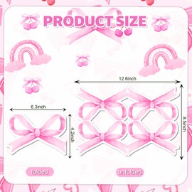 100 Pcs Pink Bow Napkins Coquette Party Supplies – Pink Floral Disposable Cocktail Napkins, Bow Beverage Serviettes Disposable for Baby Shower, Bridal Shower, Birthday Party, Tea Party, Girls’ Night