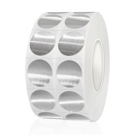 Yeachlaing 2000 Pieces 0.5 Inch Round Color Coding Labels,Circle Dot Stickers Used for Classroom Office and More,with Perforation Line (Silver)