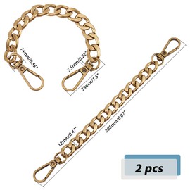 PH PandaHall Purse Strap Extender, 2pcs 8 Inch Antique Bronze Purse Handles Bag Extender Chain Alloy Purse Chain Handbag Chain Straps Metal Bag Strap Replacement Handles for Handbags Crossbody Bag