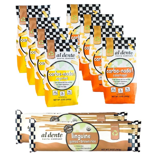 AL DENTE Carba-Nada Roasted Fettuccine, Garlic, 10 Ounce (Pack of