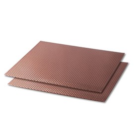 Heat Resistant, Non-Slip, Metal Counter / Table Protector Mat, Large - 14" x 17" - 2 Pack - Copper Color