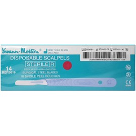 Swann Morton #14 Disposable Surgical Scalpel with Blade - Sterile Dermaplane Blade for Face, Dermaplaning for Women & Men, Beauty Tools for Estheticians - Individually Packed, Box of 10