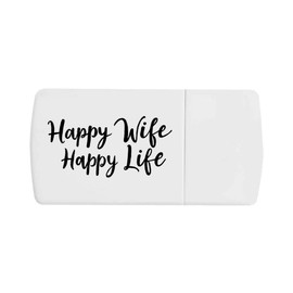 'Happy Wife Happy Life' Pill Box with Tablet Splitter (PI00032256)