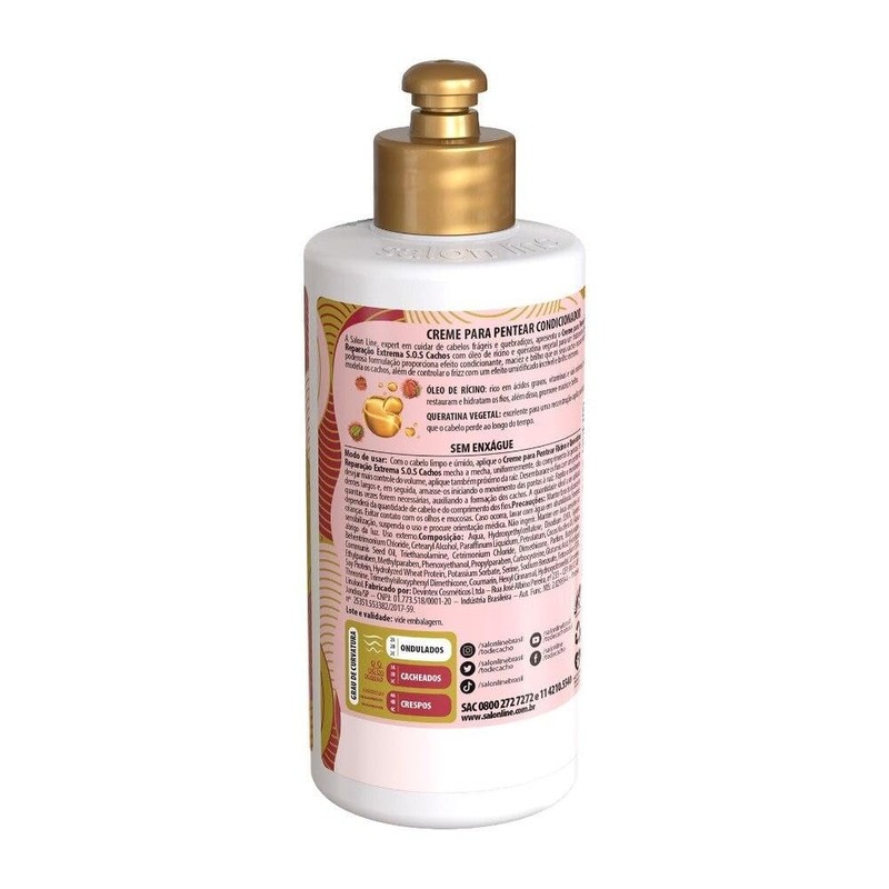 Salon Line S.O.S Cachos Ricino e Queratina Salon Line Curly