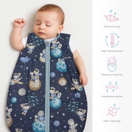 Baby Comfort Sleeping Bag 0.5 Tog Sleep Sack 100% Cotton, Summer Wearable Blanket size: 92-98 (Fairies)