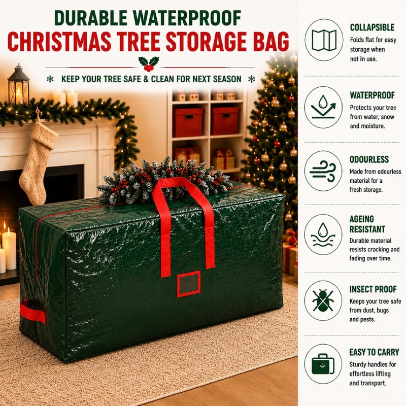 Hillylolly Christmas Tree Bag, Green Storage Bag for Christmas Tree,