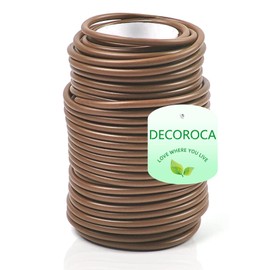 Decoroca Soft Plant Ties for Support - 65.6' Reusable Waterproof Plant Wire, 3.5mm Garden Twist, Office Organization and Decoration Binding（1pc/Brown）