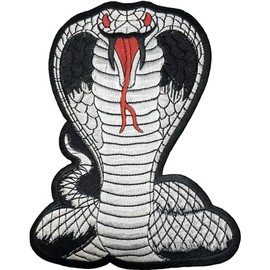 Parche grande de serpiente, 9.5 x 7.5 pulgadas, parche de cobra grande para chaleco de motociclista, chamarra