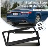 Unbranded Durable 2PCS Black Stainless Steel Universal USA License Plate