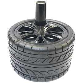 Eclipse Rubber Car Tire Design Press Rotary Portable Ashtray, #AshSTire (Black)
